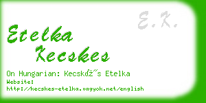 etelka kecskes business card